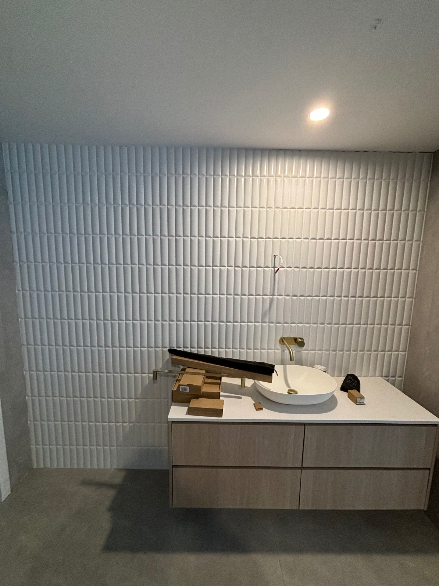 Fluted vanity wall — Peregian Beach