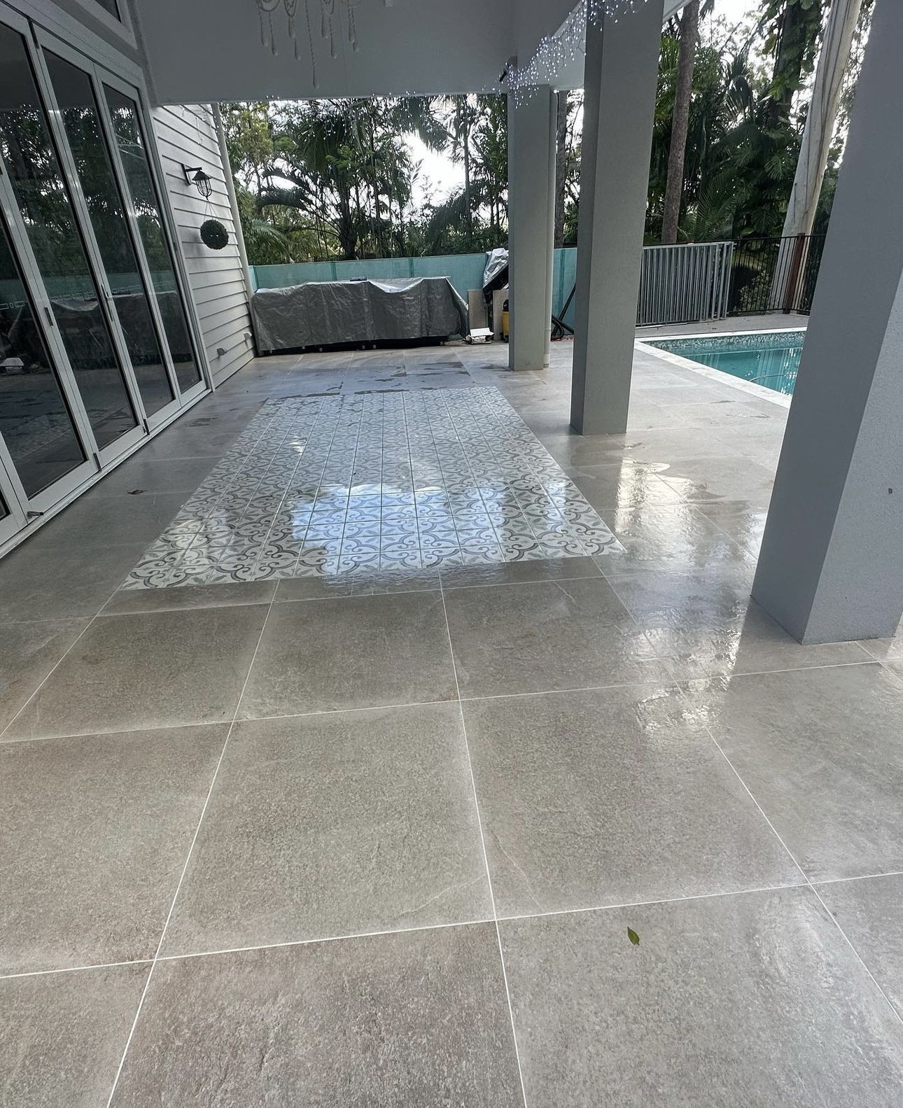 Patterned patio inlay — Sunshine Beach