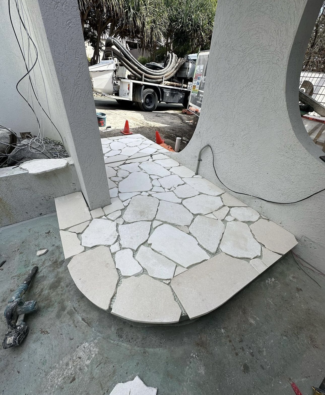 Crazy-paving entry — Noosa Heads